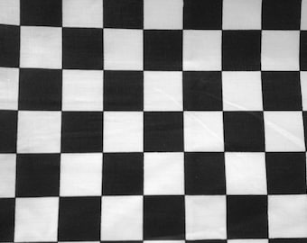 Poly Cotton Checker Print Black/ White 60" Fabric by the Yard - 1 Yard