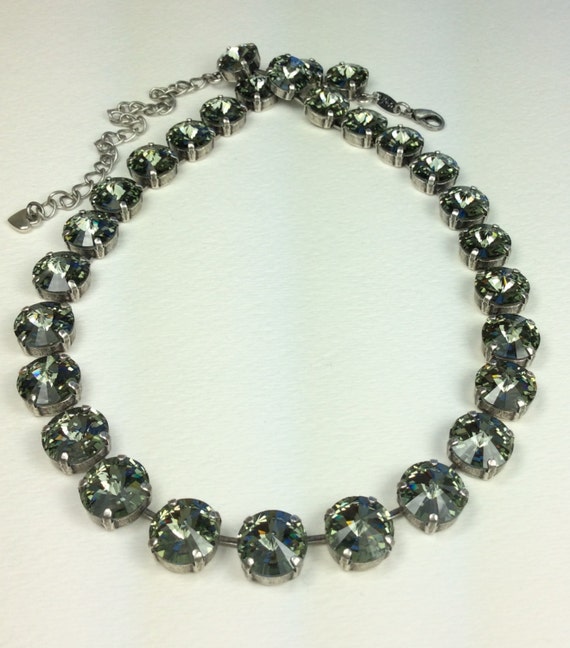 Swarovski Crystal 12MM Radiant Black Diamond Necklace