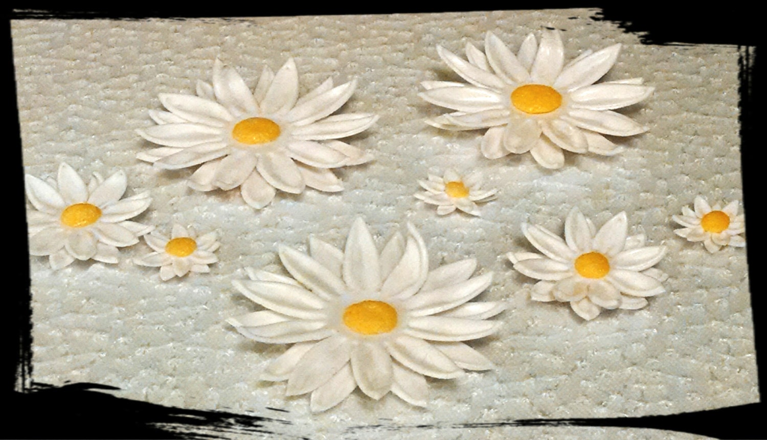 24 Edible DAISY gum paste / fondant flowers / by CherisSweets