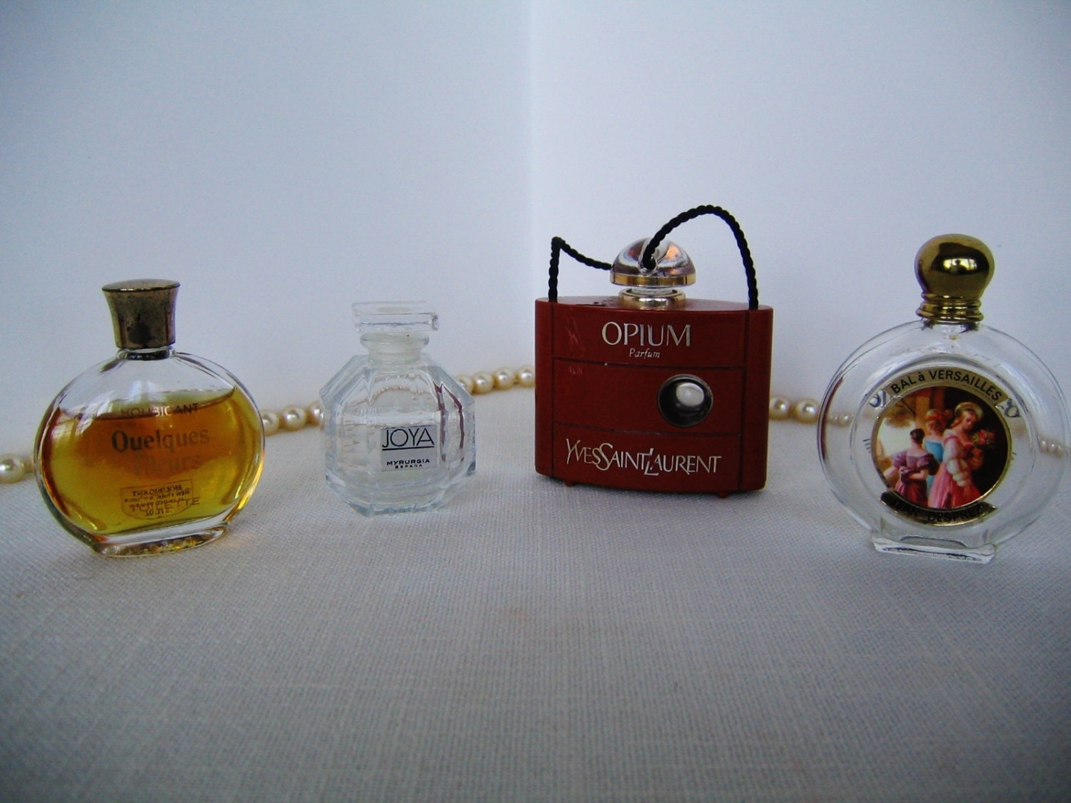 4 Mini Perfume Collectible Miniature Perfume Bottles Vintage