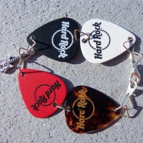 Hard rock guitar pick bracelet