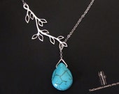 Branch necklace howlite turquoise necklace lariat necklace pendant necklace jewelry gift