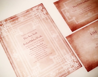 Art deco Wedding Invitations - Fairytale wedding invitations {Corpus Christi design}
