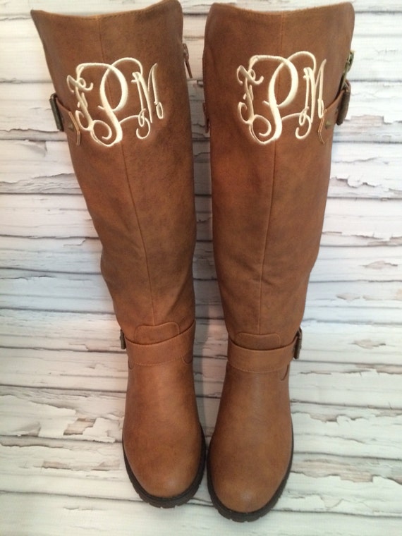 Items similar to Monogrammed Riding Boots Quilted Women's Personalized ...