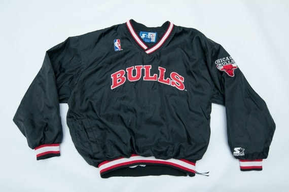 Vintage 90s Chicago Bulls Starter Jacket Pullover by 14o4 on Etsy