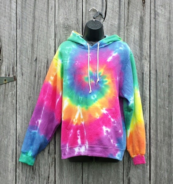 Tie Dye Hoodie Adult Size Medium Rainbow Spiral Tie Dye