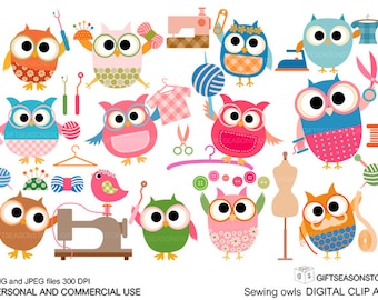 Halloween owls Digital clip art for Personal and Commercial