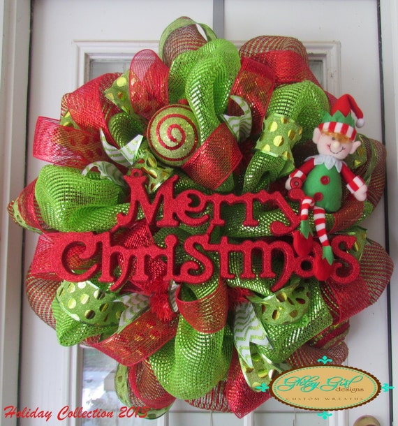 Merry Christmas Wreath With Elf