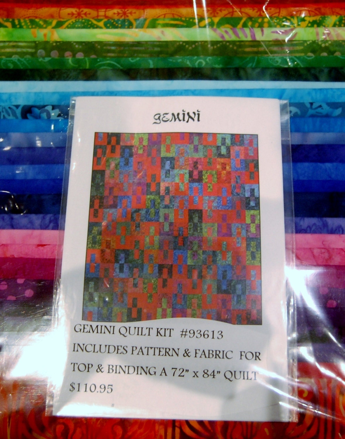 Gemini Quilt Kit Pattern Fabric for Top & Binding Underground