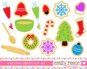 50% OFF - Christmas Cookies Baking Sweets Sugar Cute Clip Art - Commercial Use - Scrapbooking Invitations Cards - Instant Download Il_170x135