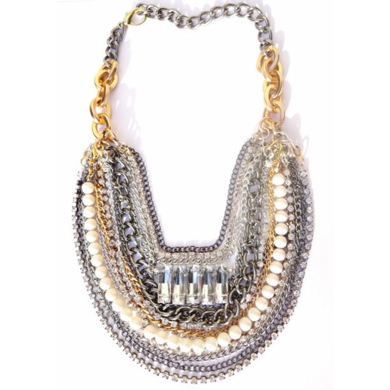 Statement Necklace gold necklace statement jewelry by NuSansBijoux