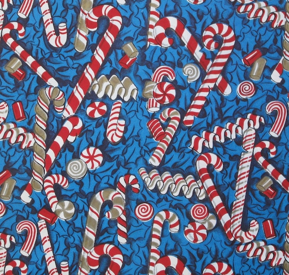 Vintage Monroe CHRISTMAS Gift Wrap Wrapping Paper - CANDY CANES - 1950s