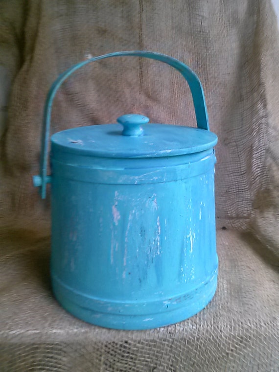 Vintage wood ice bucket rustic ice bucket by SageSensations