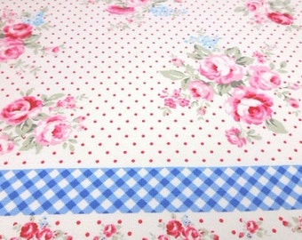 SALE Japanese Fabric LECIEN Flower Sugar maison Check Offwhite Fat Quarter