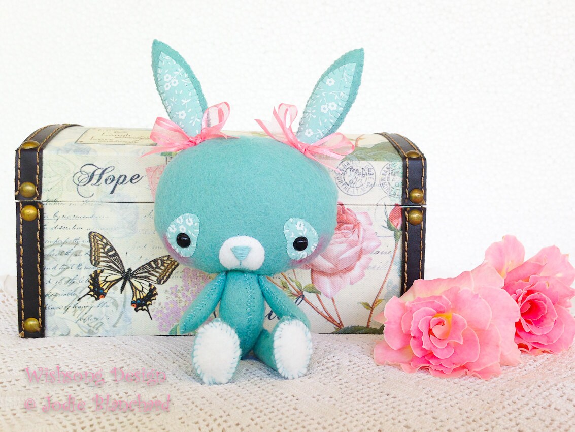 Easter Bunny stuffed toy teacup bunny rabbit felt toy bunny