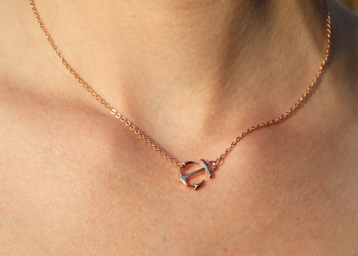 Rose Gold Anchor Necklace Affordable Rose Gold Summer