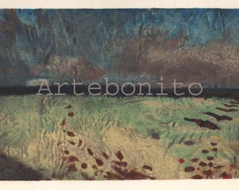 Braque Lithograph "Paysage aux Coquelicots"