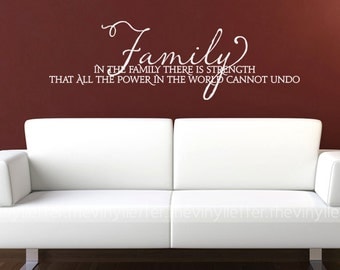 Family Power Strength Vinyl Wall Home Decor Decal Sticker