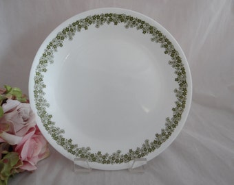Green Crazy Daisy or Spring Blossom Corelle Salad Plate - Mid Century Retro Vintage Housewares - 5 Available