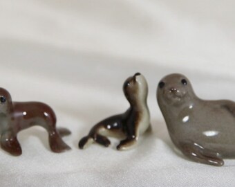 Vintage HAGEN-RENAKER Seal Family Retired - RARE! 4 with 2 mommies and 2 babies