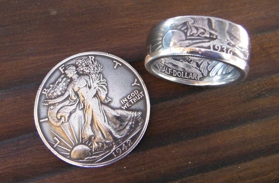 Walking Liberty Silver Coin Ring