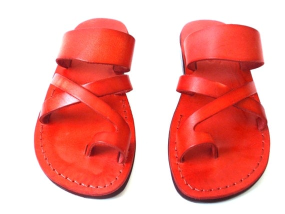 SALE ! New Leather Sandals ROMAN Men's Shoes Thongs Flip Flops Flats ...
