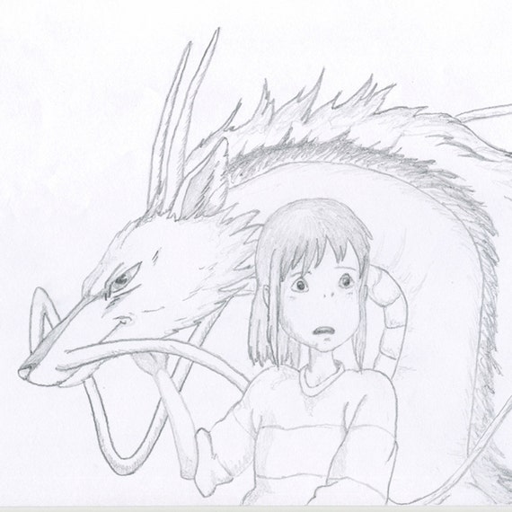 Chiro y Haku, Chihiro Anime. Manga, Ilustración, dibujo a lápiz Kawaii por