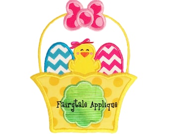 Digital Machine Embroidery Design - Easter Basket