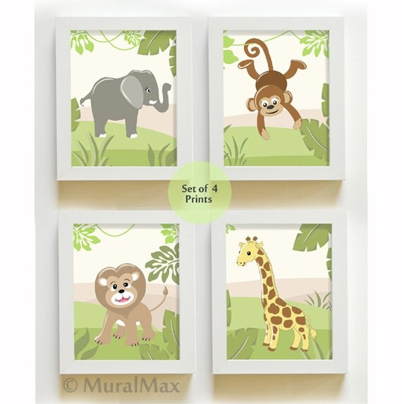 Jungle Nursery Art Jungle Friends Nursery Print Nursery