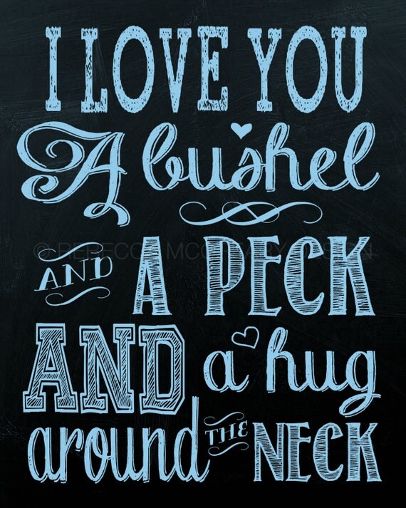 Items similar to Bushel and A Peck, INSTANT DOWNLOAD, 8x10 chalkboard ...