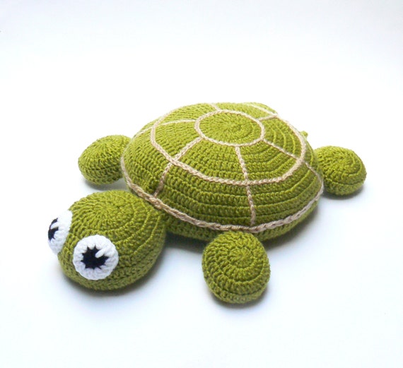 Crochet Pillow Round Pillow Turtle Pillow Pouf Pillow