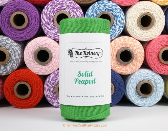 Peapod Green Bakers Twine Solid - 240 Yards Spool - Craft Packaging Party Supplies Il_570xn