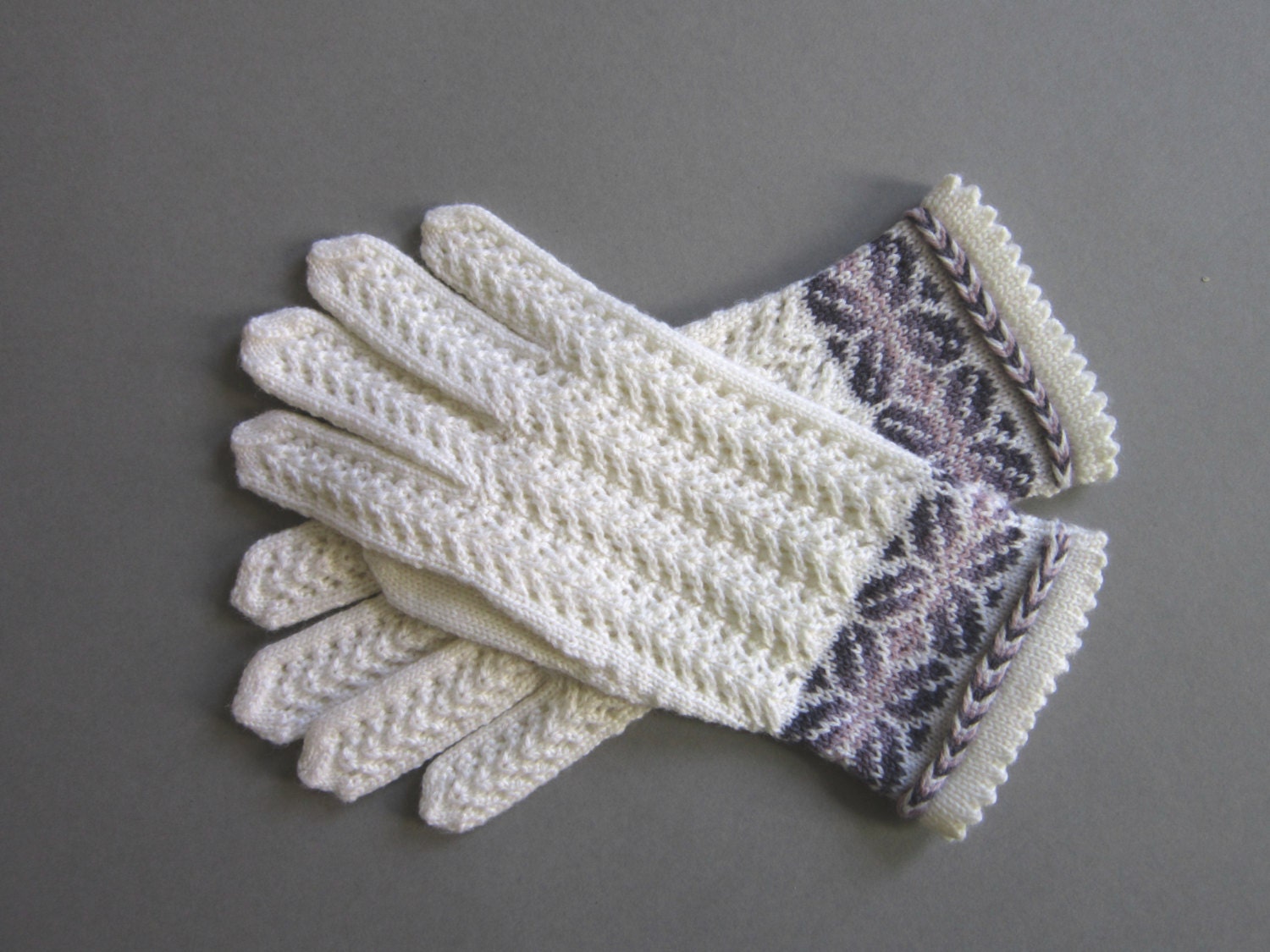 Wool Gloves Hand Knit Gloves Knitted Arm Warmers Lace Gloves