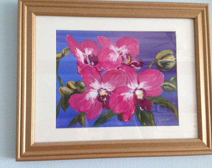 Pink Orchids in a 14 x 16 Gold Frame