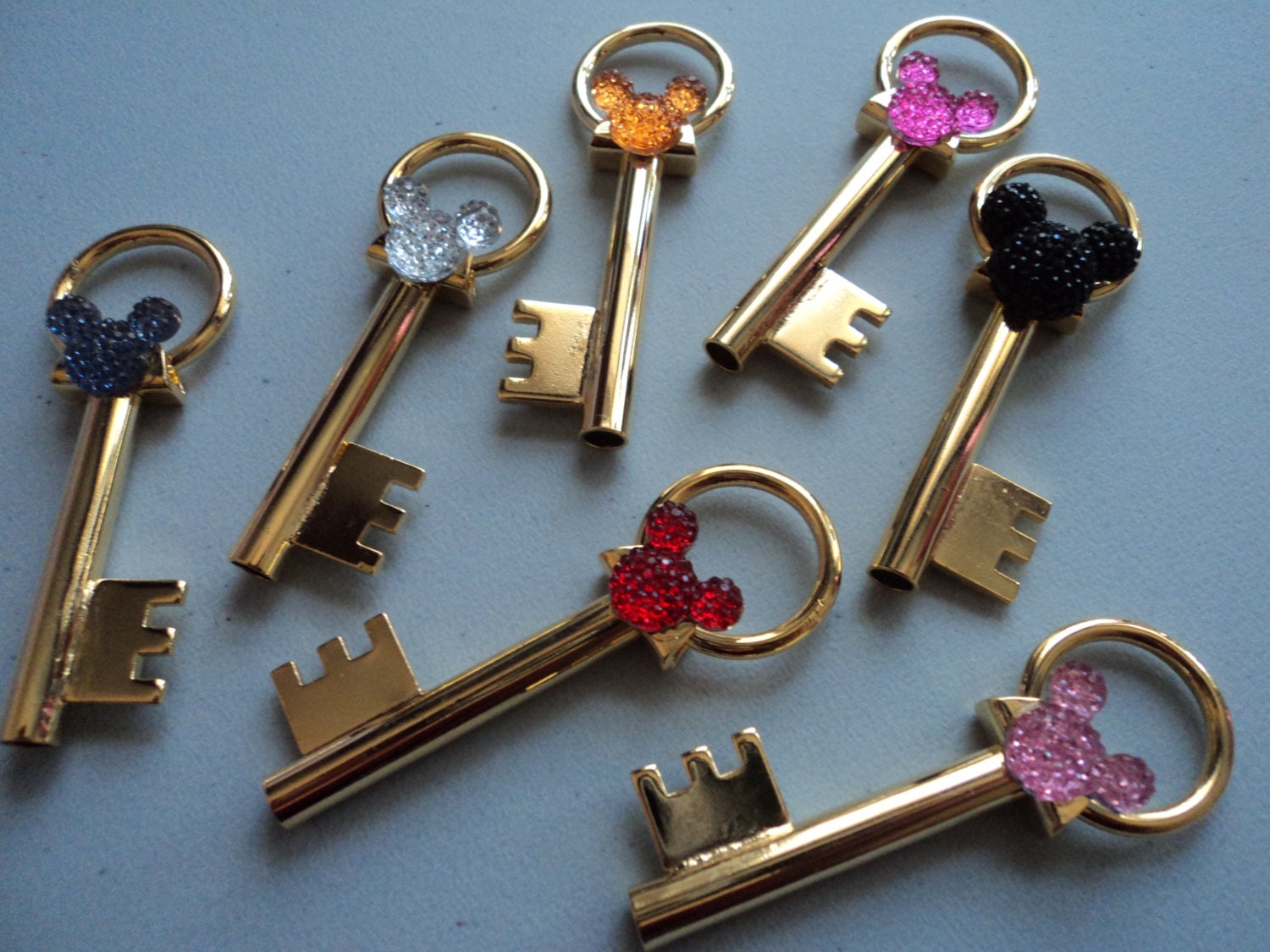Disney mickey mouse keychain u pick the color key ring