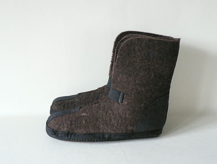 Mens Vintage Wool Felt High Top Duck Boot Liners Size 9 11
