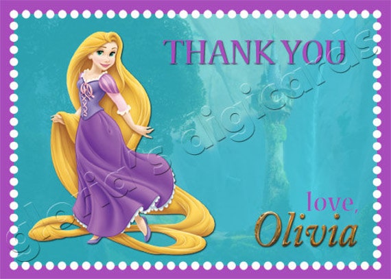 Repunzel Thank you Card by Gloria's Digi Cards on Etsy Il_570xn