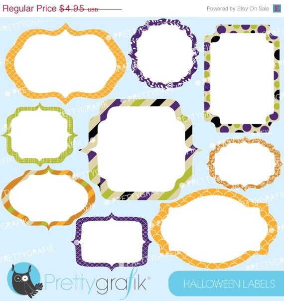 60% OFF SALE Halloween Labels clipart commercial use, vector graphics, digital clip art, digital images - CL572 Il_570xn