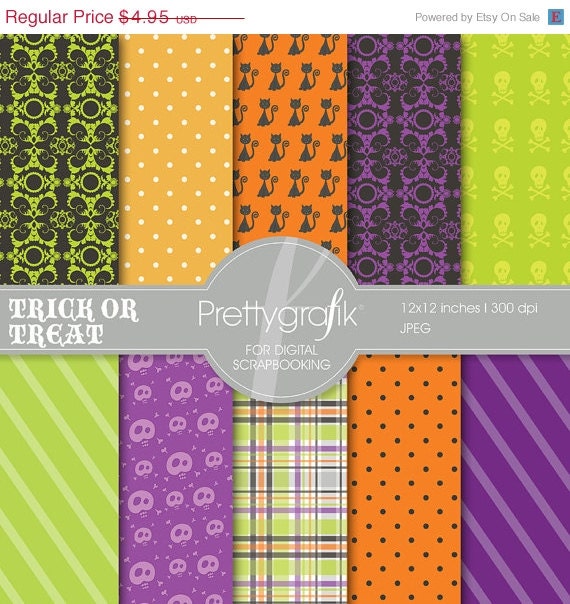 80% OFF SALE Halloween digital paper, commercial use, scrapbook papers, background - PS551 Il_570xn