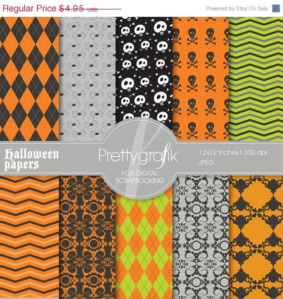 80% OFF SALE Halloween digital paper, commercial use, scrapbook papers, background - PS550 Il_570xn