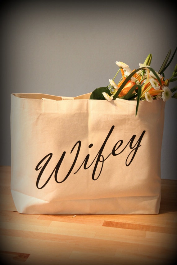 Wifey Tote Bag, Bride Bag, Honeymoon Carryon Tote Bag, Bride To Be ...