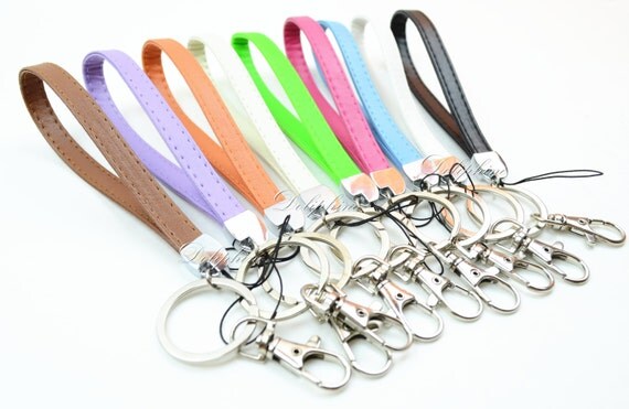 Leather Wristlet Signature LANYARDs with Key Chain, Key fob for Key ...