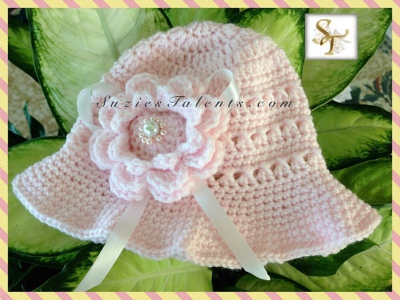 Crochet Baby Sun Hat with Flower Baby Flower Hat Pattern