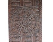 Antique Vintage Konark Wheel Wooden Panels Sun Temple Wall Door Decor