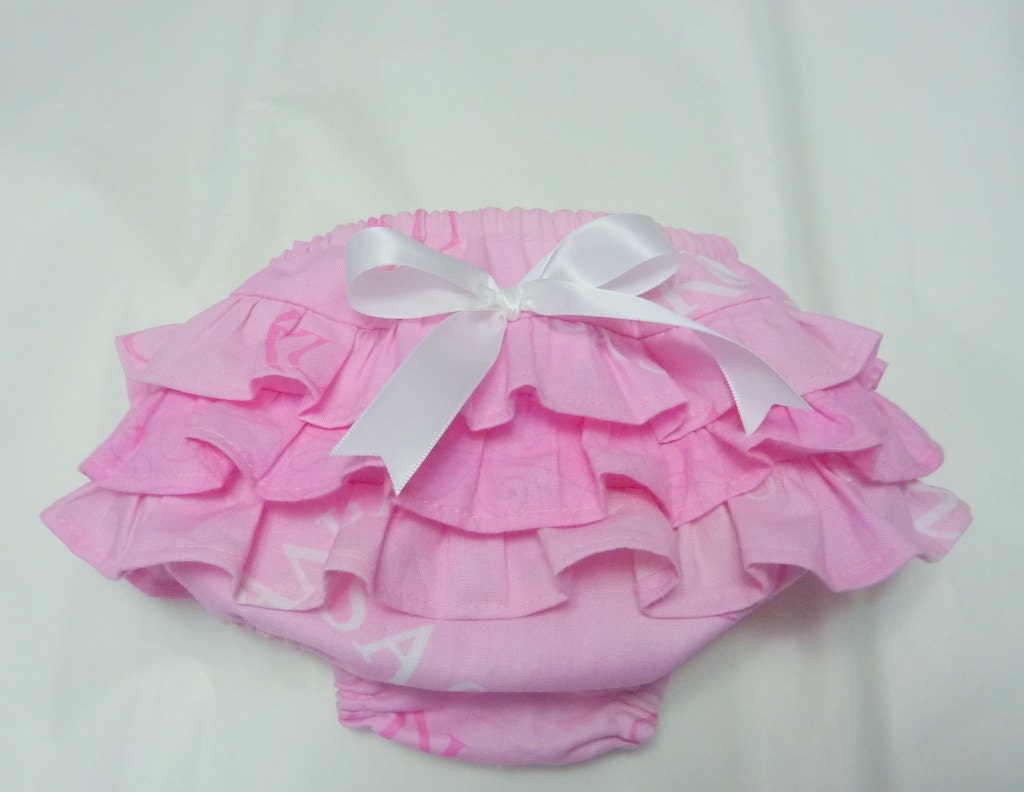 Pink KU baby girls diaper cover University of Kansas fabric