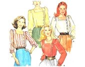 Vintage, Sewing, Pattern, Uncut, Misses, Blouse,Ruffles, Size 14, Butterick 4219, Square Neckline