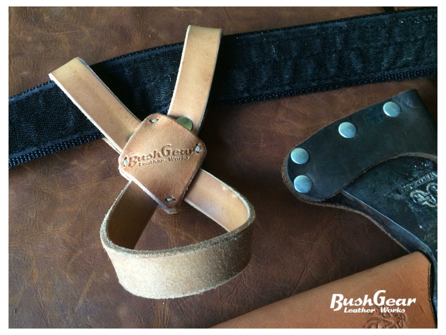 the X Leather Axe belt loop / Holster