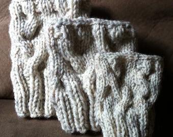 Cable Knit Boot Cuffs/ Boot Toppers in Oatmeal