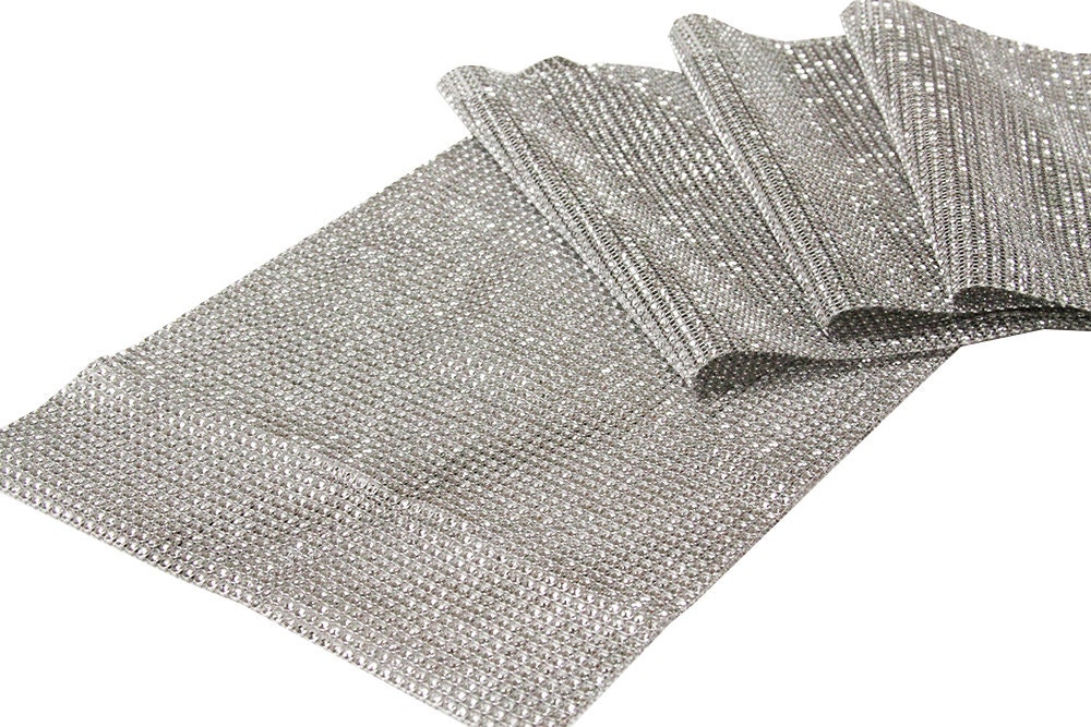 Silver Diamond Table Runner Bling Table Runner by SparkleSoiree
