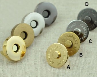 18mm Magnetic Snaps Button, Metal Plated Magnetic Snaps Closures Button 10 sets (MB044-18)